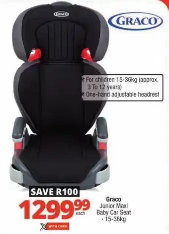 Checkers Graco Junior Maxi Baby Car Seat offer