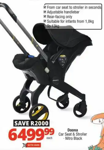 Checkers Doona Car Seat & Stroller offer