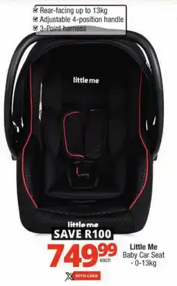 Checkers Little Me Baby Car Seat offer