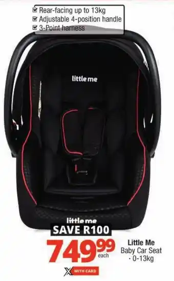 Checkers Little Me Baby Car Seat offer