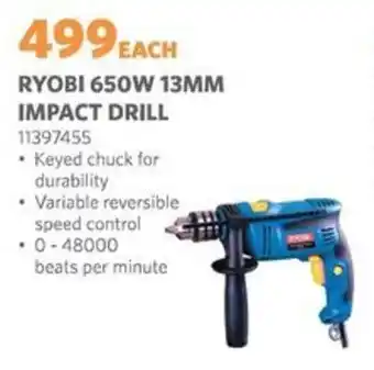 BUCO Ryobi 650w 13mm impact drill offer