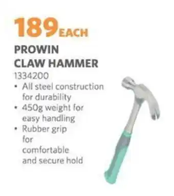 BUCO Prowin claw hammer offer