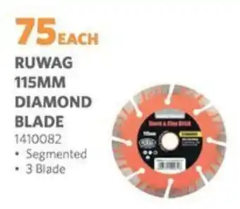 BUCO Ruwag 115mm diamond blade offer