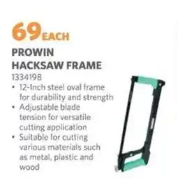 BUCO Prowin hacksaw frame offer