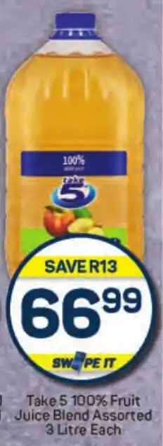 Pick n Pay Hypermarket Take 5 100% Fruit Juice Blend Assorted offer