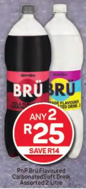 Pick n Pay Hypermarket PnP Brü Flavoured CarbonatedSoft Drink Assorted offer