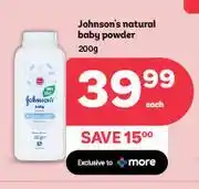 PEP Johnson's Natural Baby Powder-200g Each offer