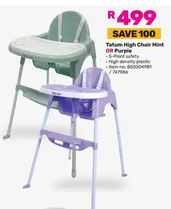 Game Tatum High Chair Mint OR Purple offer