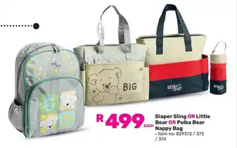 Game Diaper Sling OR Little Bear OR Polka Bear Nappy Bag offer