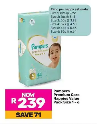 Game Pampers Premium Care Nappies Value Pack offer