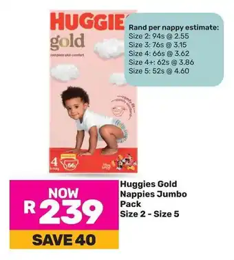 Game Huggies Gold Nappies Jumbo Pack offer