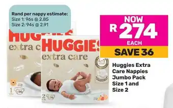 Game Huggies Extra Care Nappies Jumbo Pack offer