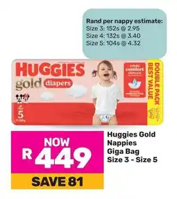 Game Huggies Gold Nappies Giga Bag offer