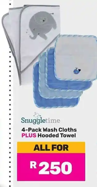 Game Snuggletime Wash Cloths PLUS Hooded Towel offer