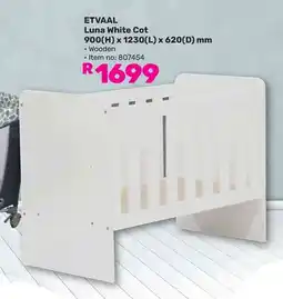 Game ETVAAL Luna White Cot offer