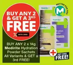 Checkers Buy any Medirite Hydration Powder Sachets All Variants & Get a 3rd Free offer