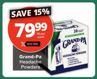 Checkers Grand-Pa Headache Powders offer