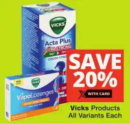 Checkers Vicks Products All Variants Each offer