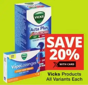 Checkers Vicks Products All Variants Each offer