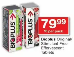 Checkers Bioplus Original/ Stimulant Free Effervescent Tablets offer