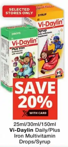 Checkers Vi-Daylin Daily/Plus Iron Multivitamin Drops/Syrup offer