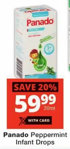 Checkers Panado Peppermint Infant Drops offer