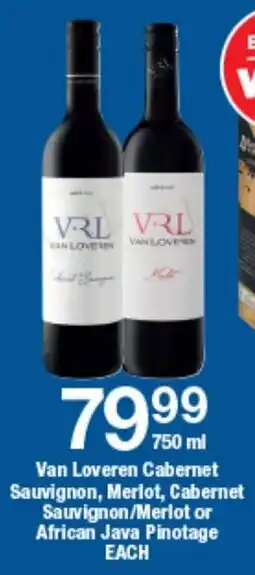 OK Liquor Van Loveren Cabernet Sauvignon, Merlot, Cabernet Sauvignon/Merlot or African Java Pinotage offer