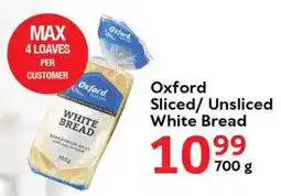 Oxford Freshmarket Oxford Sliced/ Unsliced White Bread offer