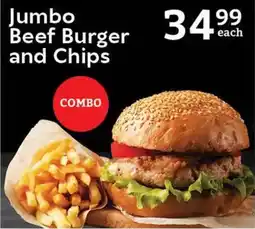 Oxford Freshmarket Jumbo Beef Burger and Chips offer