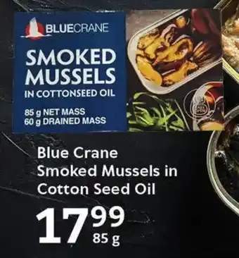 Oxford Freshmarket Blue Crane Smoked Mussels in Cotton Seed Oil offer