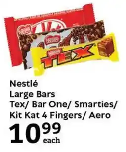 Oxford Freshmarket Nestlé Large Bars Tex/ Bar One/Smarties/ Kit Kat 4 Fingers/ Aero offer