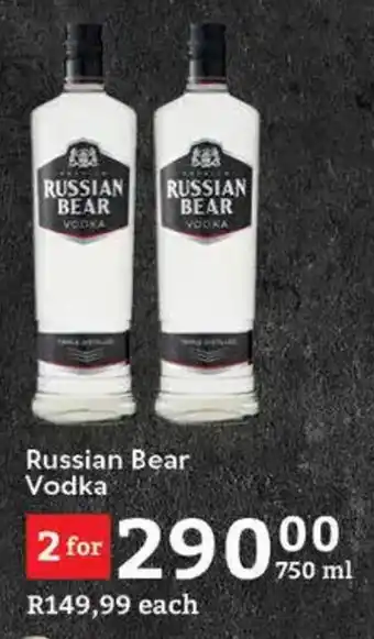 Oxford Freshmarket Russian Bear Vodka offer