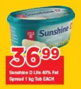 OK Grocer Sunshine D Lite 40% Fat Spread Tub offer