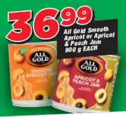 OK Grocer All Gold Smooth Apricot or Apricot & Peach Jam offer