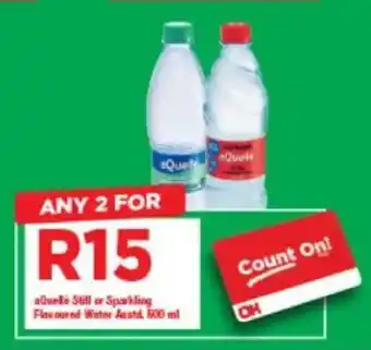 OK Grocer Aquele Still or Sparkling Flavoured Water Asstd. offer