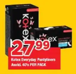 OK Grocer Kotex Everyday Pantyliners Asstd. offer