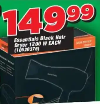 OK Grocer Essentials Black Hair Dryer 1200 W offer