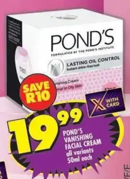 Shoprite Pond's vanishing facial cream all variants offer