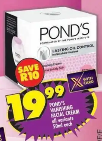 Shoprite Pond's vanishing facial cream all variants offer