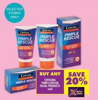 Shoprite Cuticura pimple rescue facial products offer