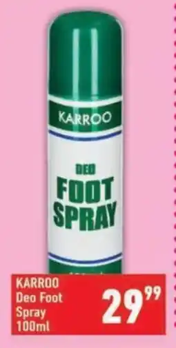 Shoprite KARROO Deo Foot Spray offer