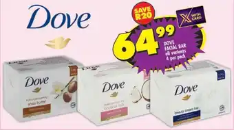 Shoprite Dove facial bar all variants offer