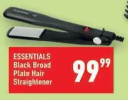 Shoprite ESSENTIALS Black Broad Plate Hair Straightener offer