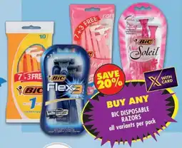 Shoprite Bic disposable razors all variants offer