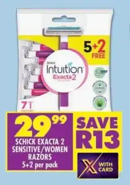 Shoprite Schick exacta 2 sensitive/women razors offer