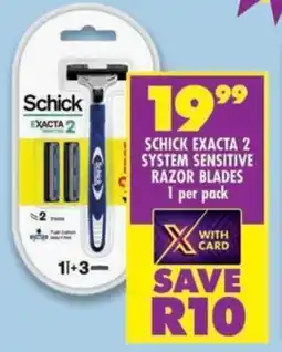 Shoprite Schick exacta 2 system sensitive razor blades offer