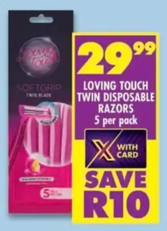 Shoprite Loving touch twin disposable razors offer