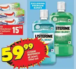 Shoprite Listerine mouthwash all variants offer