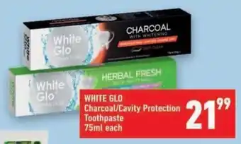 Shoprite WHITE GLO Charcoal/Cavity Protection Toothpaste offer