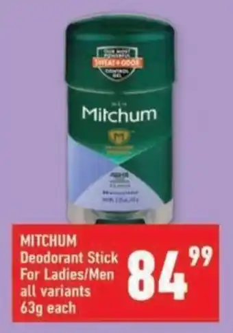 Shoprite MITCHUM Deodorant Stick For Ladies/Men all variants offer